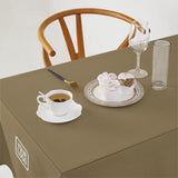 Custom Light Khaki White Square Table Cloth