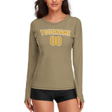 Custom Light Khaki Yellow Women's Long-Sleeve Shirt