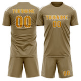 Custom Light Khaki Yellow Soccer Jersey