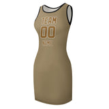Custom Light Khaki Khaki Sleeveless Vest Dress
