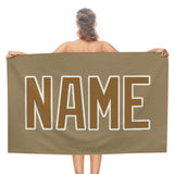 Custom Light Khaki Khaki Beach Towel
