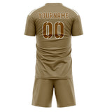 Custom Light Khaki Khaki Soccer Jersey