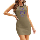 Custom Light Khaki Light Purple Sleeveless Vest Dress