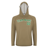 Custom Light Khaki Emerald Green UV-Hoodie