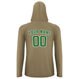 Custom Light Khaki Emerald Green UV-Hoodie
