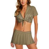 Custom Light Khaki Light Khaki Cheerleading Uniform Set