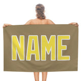 Custom Light Khaki Light Yellow Beach Towel