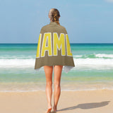 Custom Light Khaki Light Yellow Beach Towel