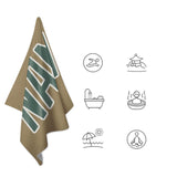Custom Light Khaki Blue Green Beach Towel