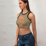 Custom Light Khaki Orange Sleeveless Tank Top