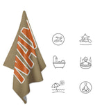 Custom Light Khaki Orange Beach Towel