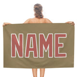 Custom Light Khaki Copper Rose Beach Towel