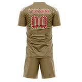 Custom Light Khaki Copper Rose Soccer Jersey
