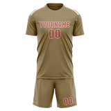 Custom Light Khaki Copper Rose Soccer Jersey