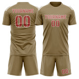 Custom Light Khaki Copper Rose Soccer Jersey