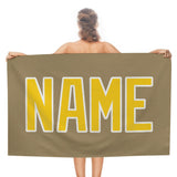 Custom Light Khaki Gold Beach Towel