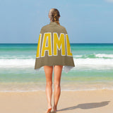 Custom Light Khaki Gold Beach Towel