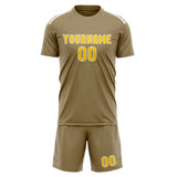 Custom Light Khaki Gold Soccer Jersey