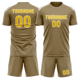 Custom Light Khaki Gold Soccer Jersey