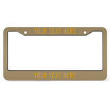 Custom Light Khaki Yellow License Plate Frame