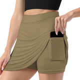 Custom Light Khaki Yellow A-Line Skort