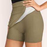 Custom Light Khaki Yellow A-Line Skort
