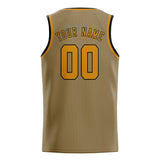 Custom Light Khaki & Yellow Colors Design Sports Basketball Jersey