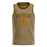 Custom Light Khaki & Yellow Colors Design Sports Basketball Jersey