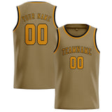 Custom Light Khaki & Yellow Colors Design Sports Basketball Jersey