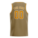 Custom Light Khaki & Yellow Colors Design Sports Basketball Jersey