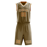 Custom Light Khaki Yellow Basketball Set