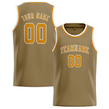 Custom Light Khaki & Yellow Colors Design Sports Basketball Jersey