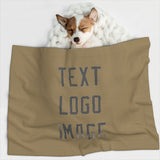 Custom Light Khaki Dark Grey Pet Blanket