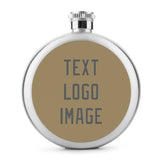 Custom Light Khaki Dark Grey Hip Flask