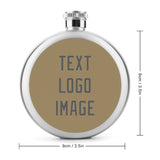 Custom Light Khaki Dark Grey Hip Flask