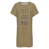 Custom Light Khaki Dark Grey Nachthemd