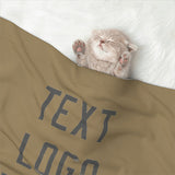 Custom Light Khaki Dark Grey Pet Blanket