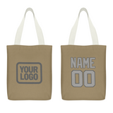Custom Light Khaki Gray Canvas Tote Bag