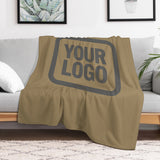 Custom Light Khaki Dark Grey Blanket