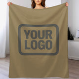 Custom Light Khaki Dark Grey Blanket