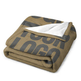 Custom Light Khaki Dark Grey Blanket