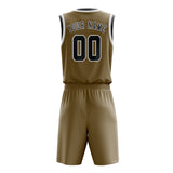 Custom Light Khaki Dark Grey Basketball Set