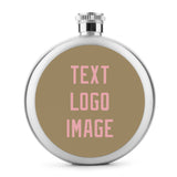Custom Light Khaki Light Pink Hip Flask