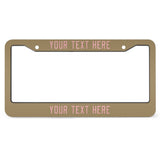 Custom Light Khaki Light Pink License Plate Frame