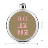 Custom Light Khaki Light Pink Hip Flask