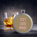 Custom Light Khaki Light Pink Hip Flask