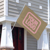 Custom Light Khaki Light Pink Flag