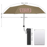 Custom Light Khaki Light Pink Automatic Umbrella