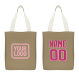 Custom Light Khaki Pink Canvas Tote Bag