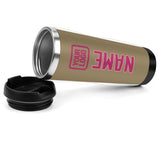 Custom Light Khaki Pink Stainless Steel Water Cup